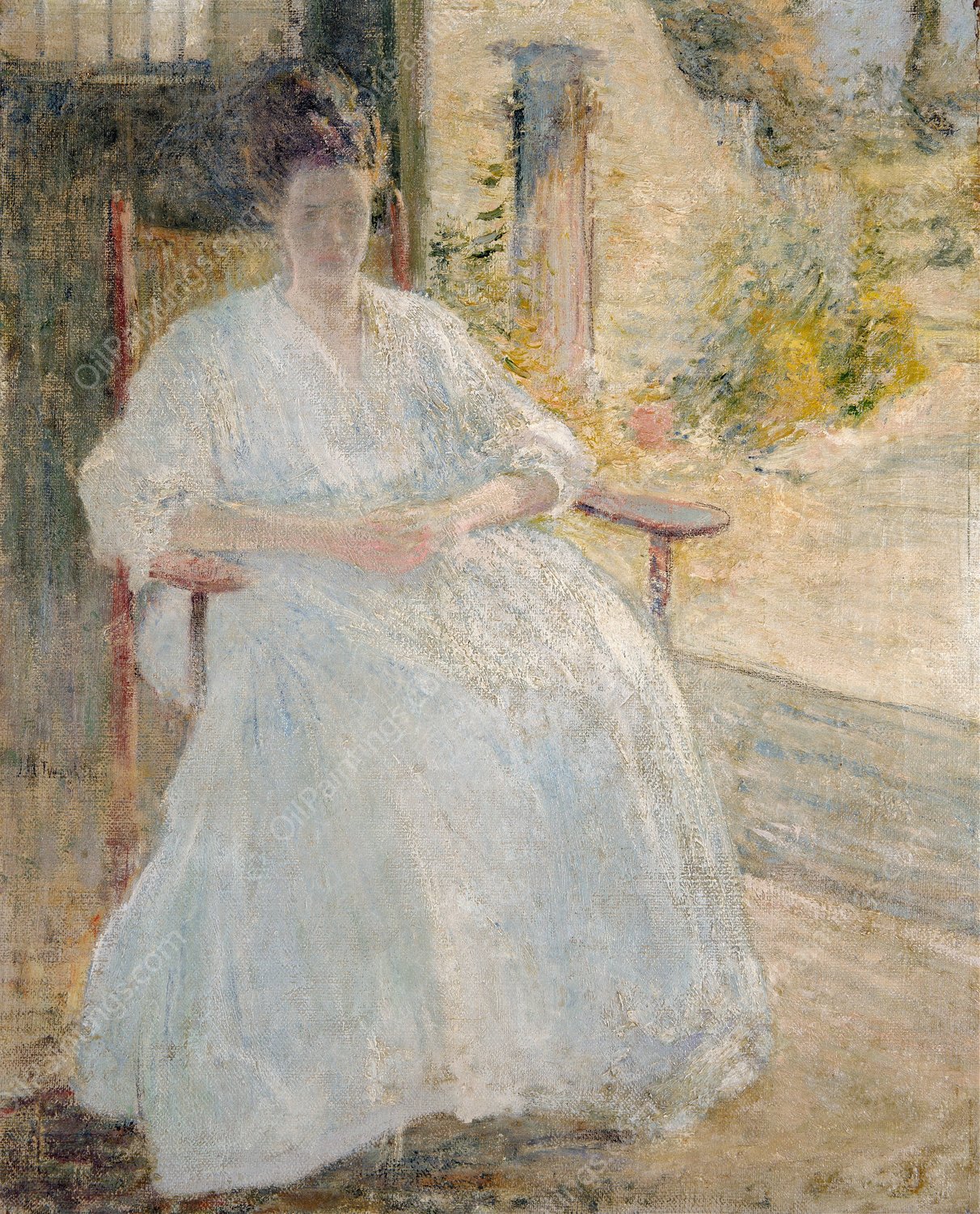 Figure in Sunlight  by John Henry Twachtman - Hand-Painted Oil Painting Reproduction