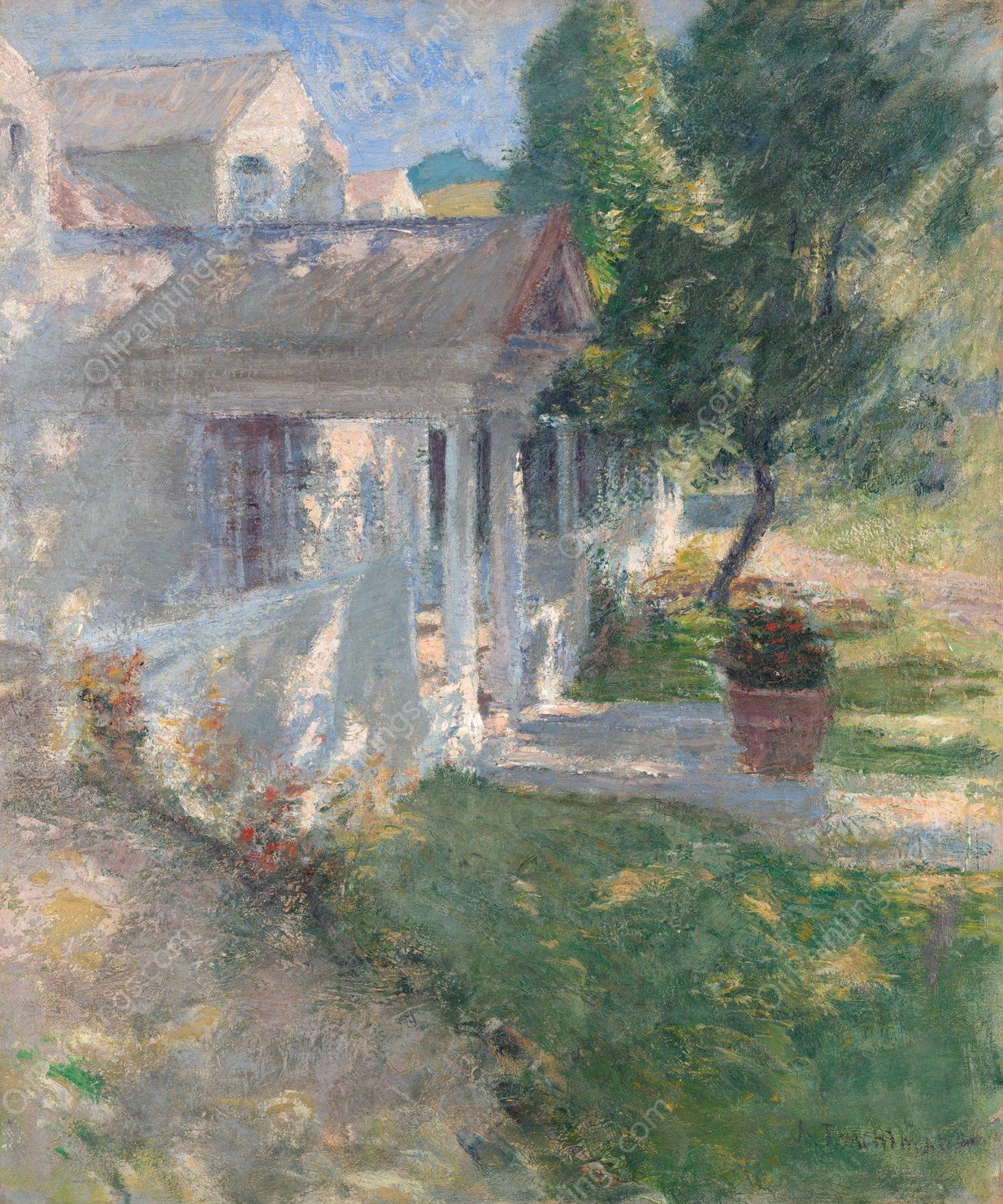 My House by John Henry Twachtman - Hand-Painted Oil Painting Reproduction