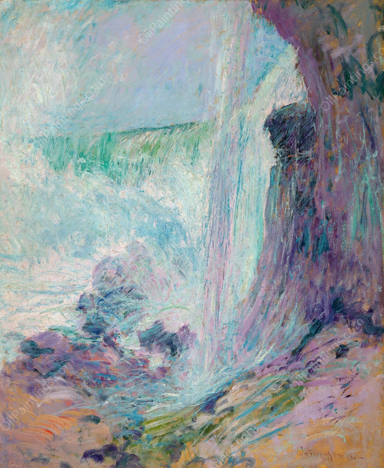 Niagara Falls  by John Henry Twachtman - Hand-Painted Oil Painting Reproduction