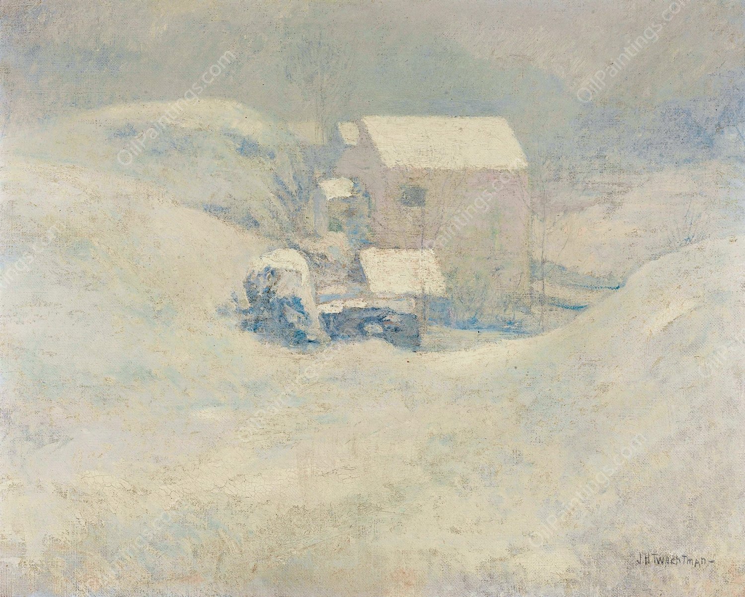 Snow  by John Henry Twachtman - Hand-Painted Oil Painting Reproduction
