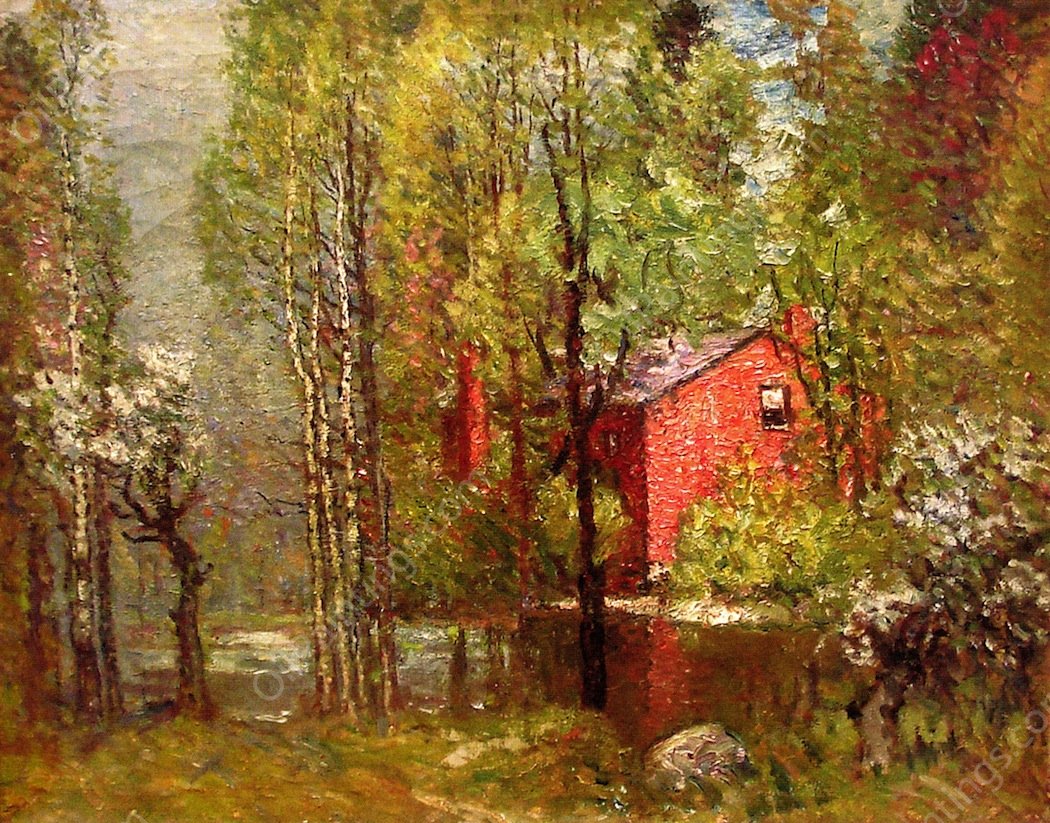 Old Brick House on the Neponset by John Joseph Enneking - Hand-Painted Oil Painting Reproduction