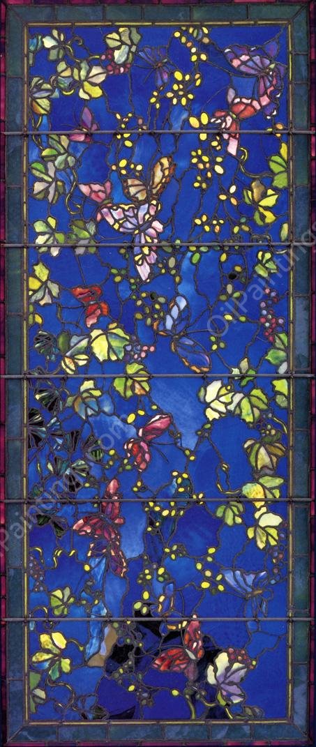 Butterflies and Foliage by John La Farge - Hand-Painted Oil Painting Reproduction
