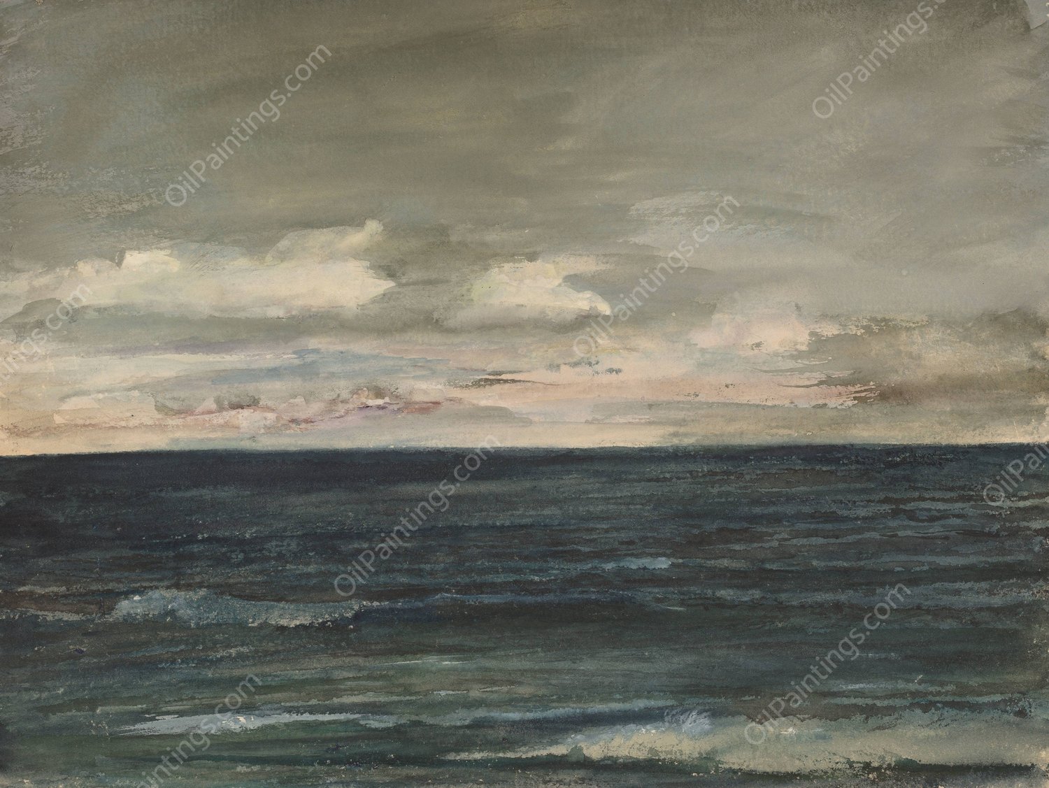 Lesson Study on Jersey Coast  by John La Farge - Hand-Painted Oil Painting Reproduction