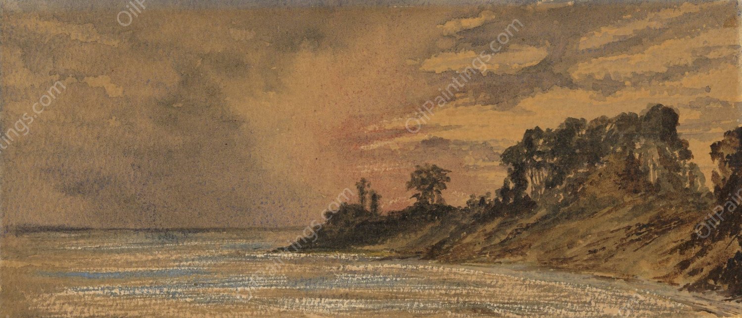 Sunset at Red Spring  by John La Farge - Hand-Painted Oil Painting Reproduction