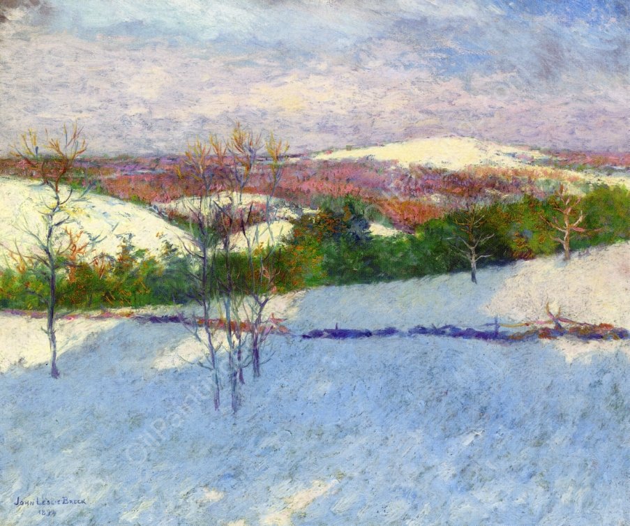 Early Snow by John Leslie Breck - Hand-Painted Oil Painting Reproduction