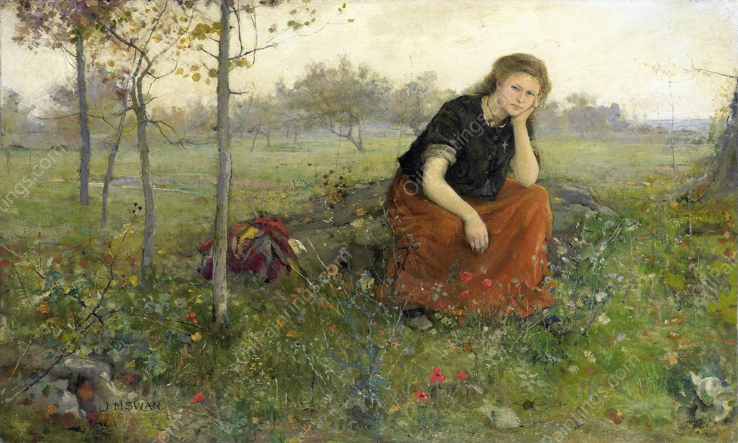 Vluchtelinge  by John Macallan Swan - Hand-Painted Oil Painting Reproduction