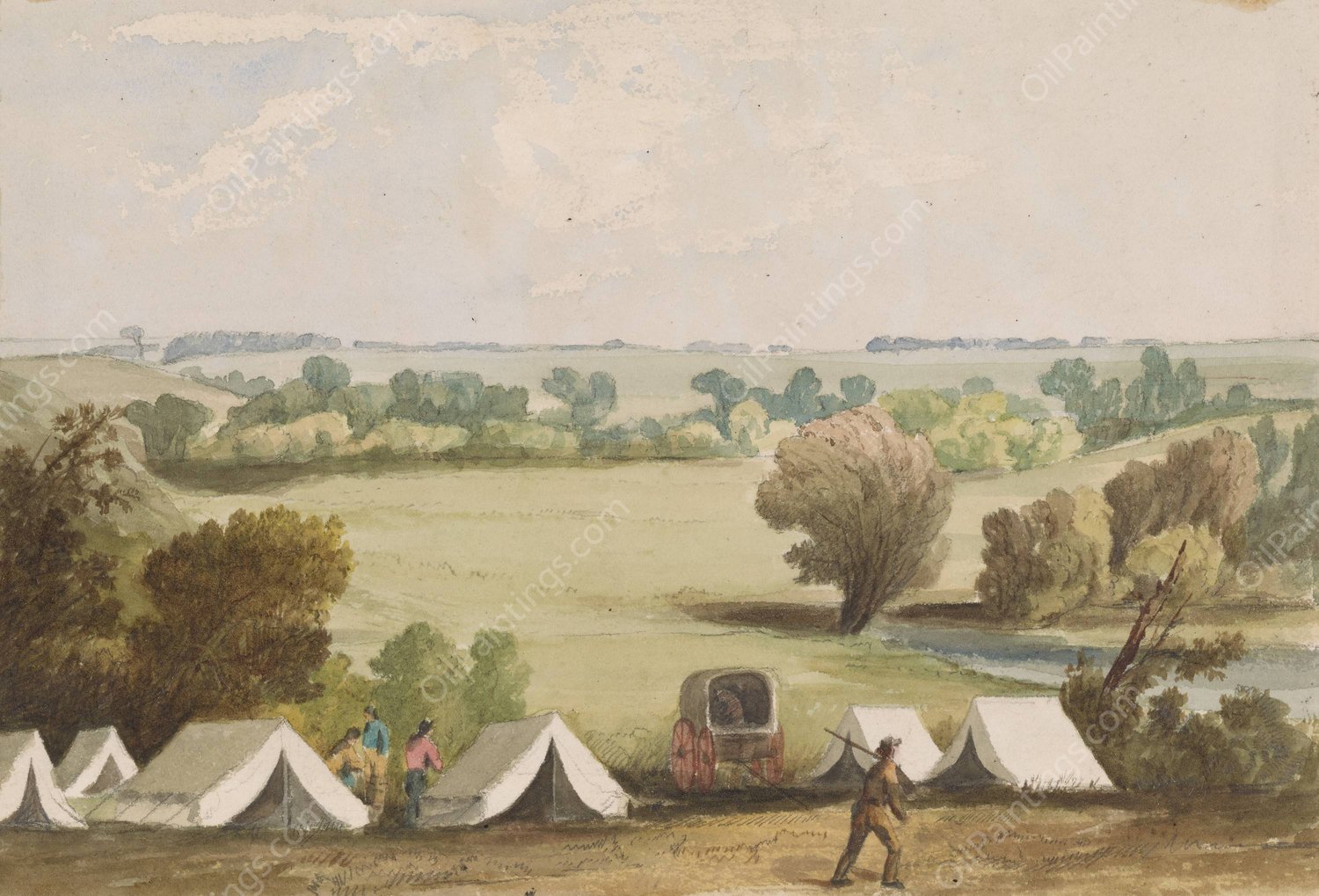 Maple River  by John Mix Stanley - Hand-Painted Oil Painting Reproduction