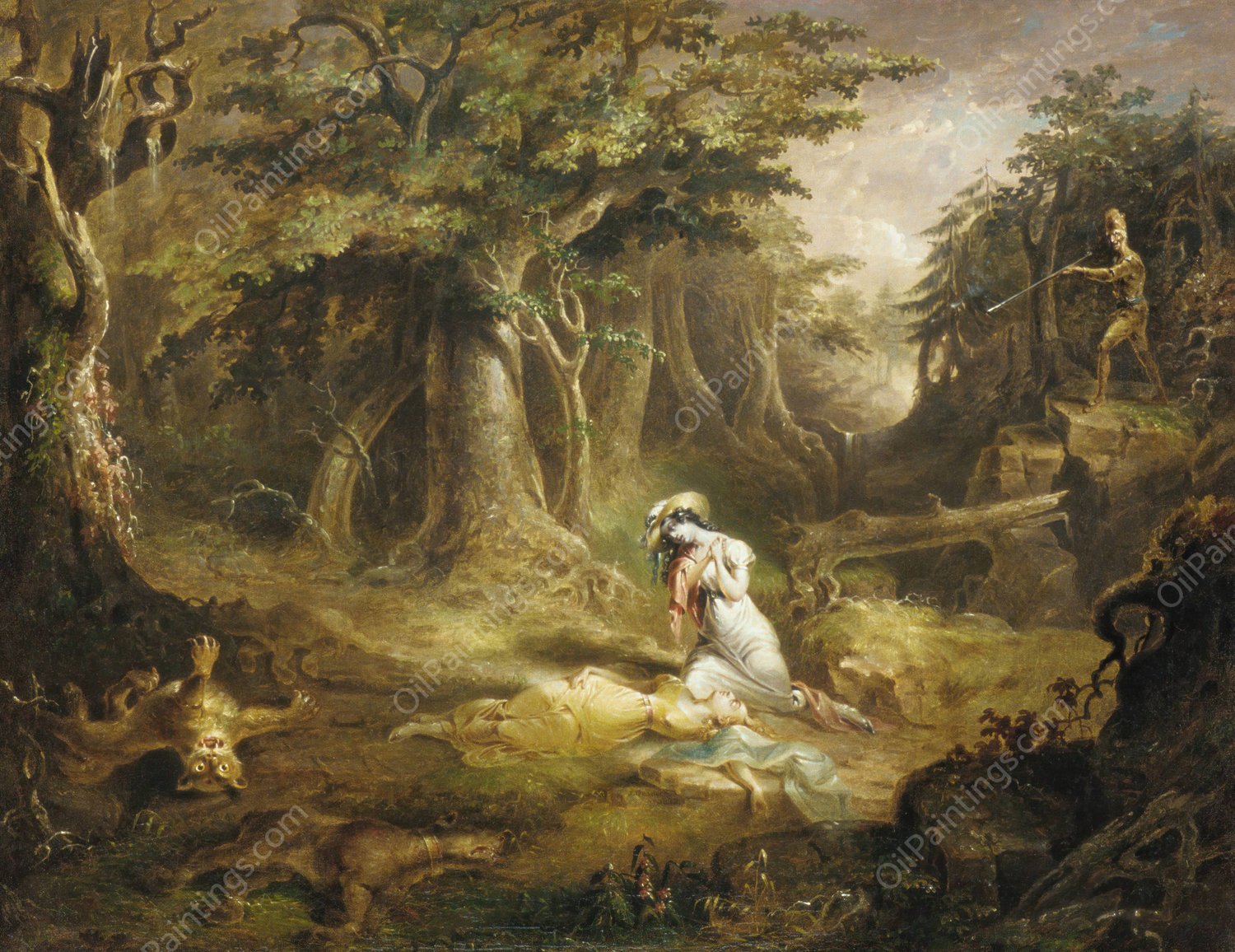 Leatherstocking's Rescue  by John Quidor - Hand-Painted Oil Painting Reproduction