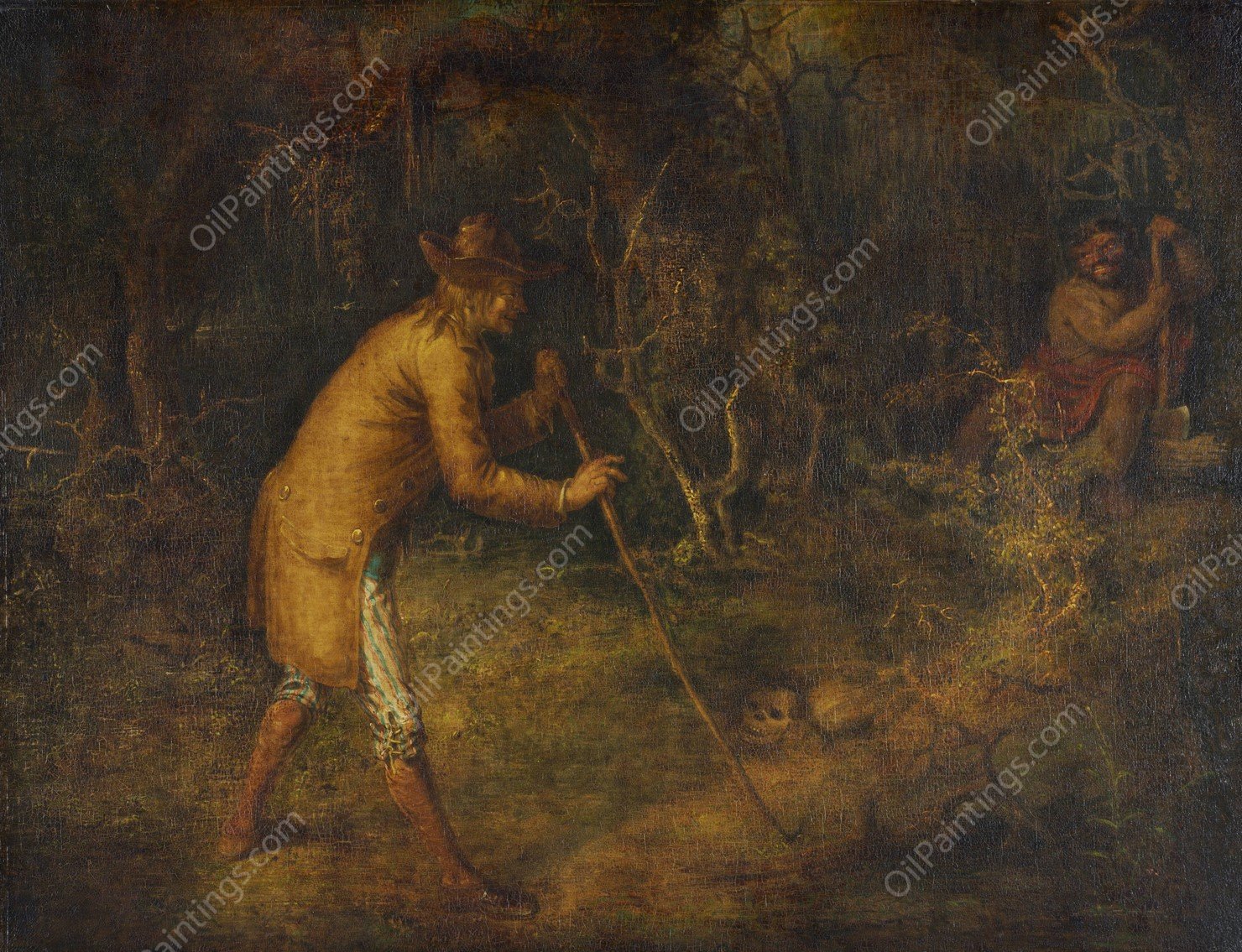 The Devil and Tom Walker  by John Quidor - Hand-Painted Oil Painting Reproduction