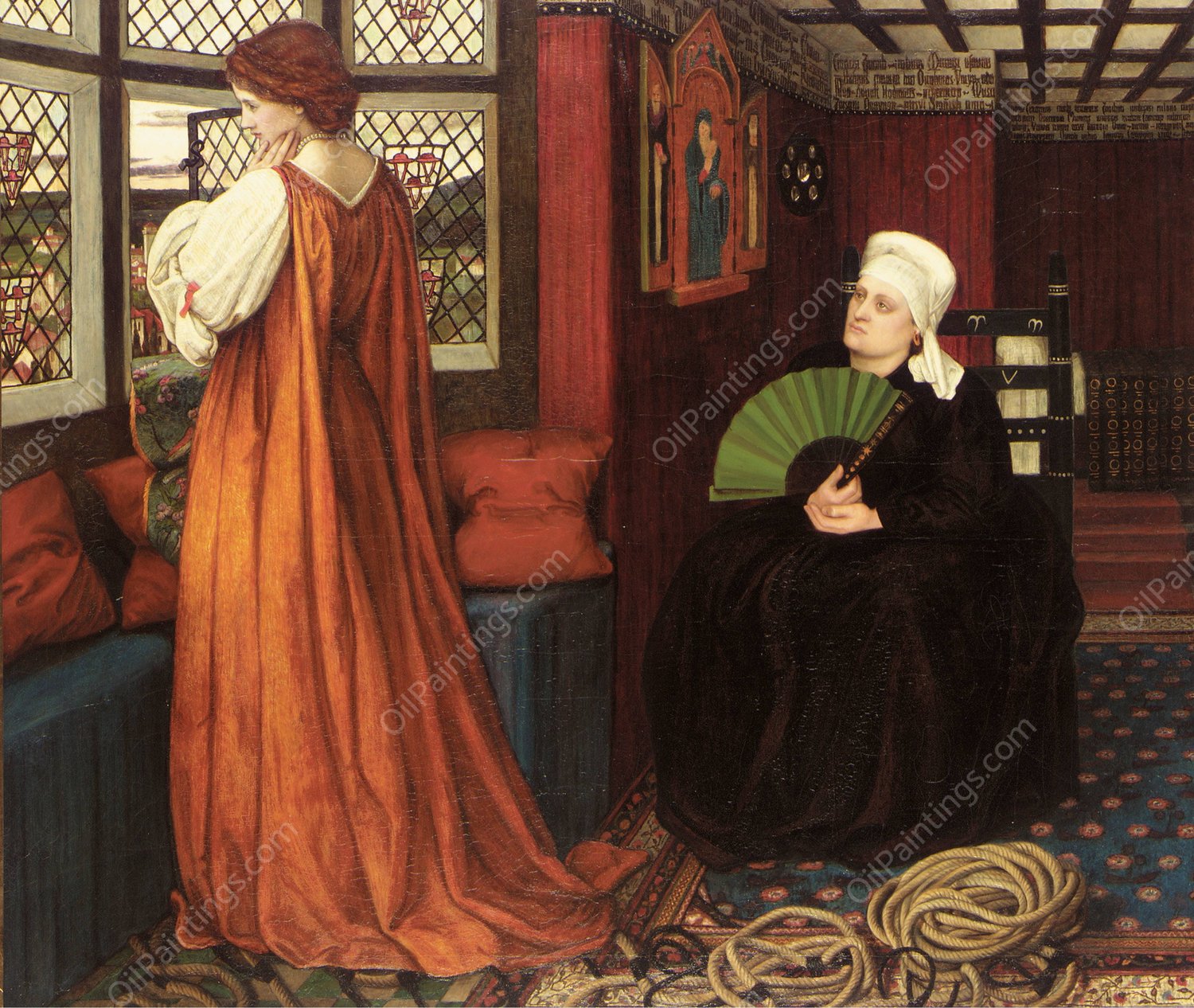 Juliet And The Nurse by John Roddam Spencer Stanhope - Hand-Painted Oil Painting Reproduction
