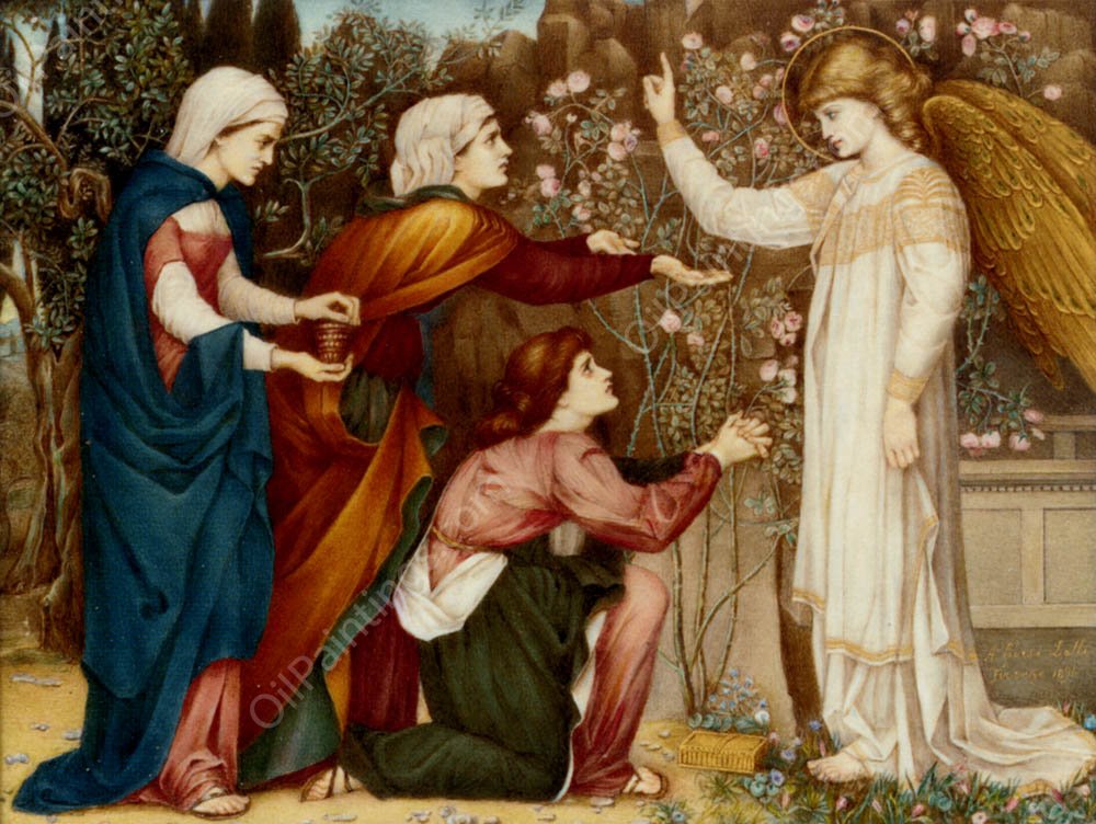 Why Seek Ye the Living among the Dread St Luke, Chapter XIV, Verse 5 by John Roddam Spencer Stanhope - Hand-Painted Oil Painting Reproduction