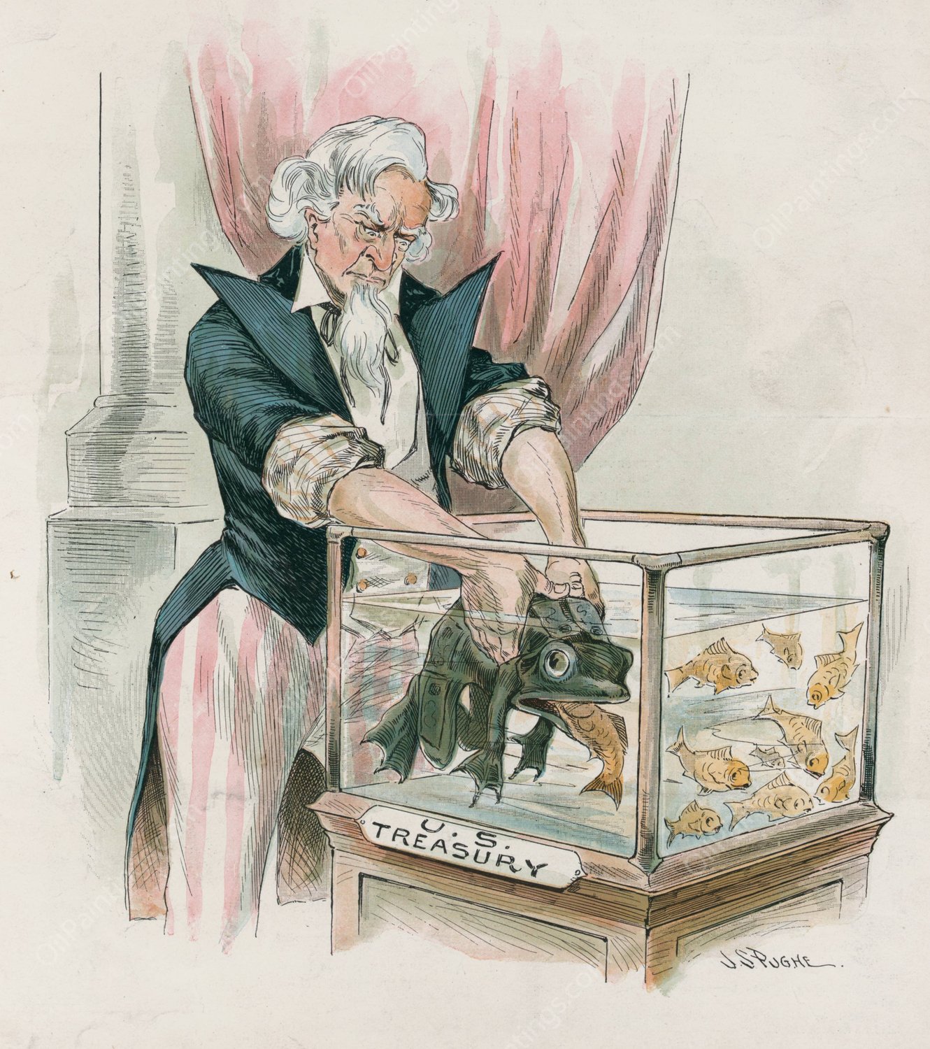 A critical situation  by John Samuel Pughe - Hand-Painted Oil Painting Reproduction