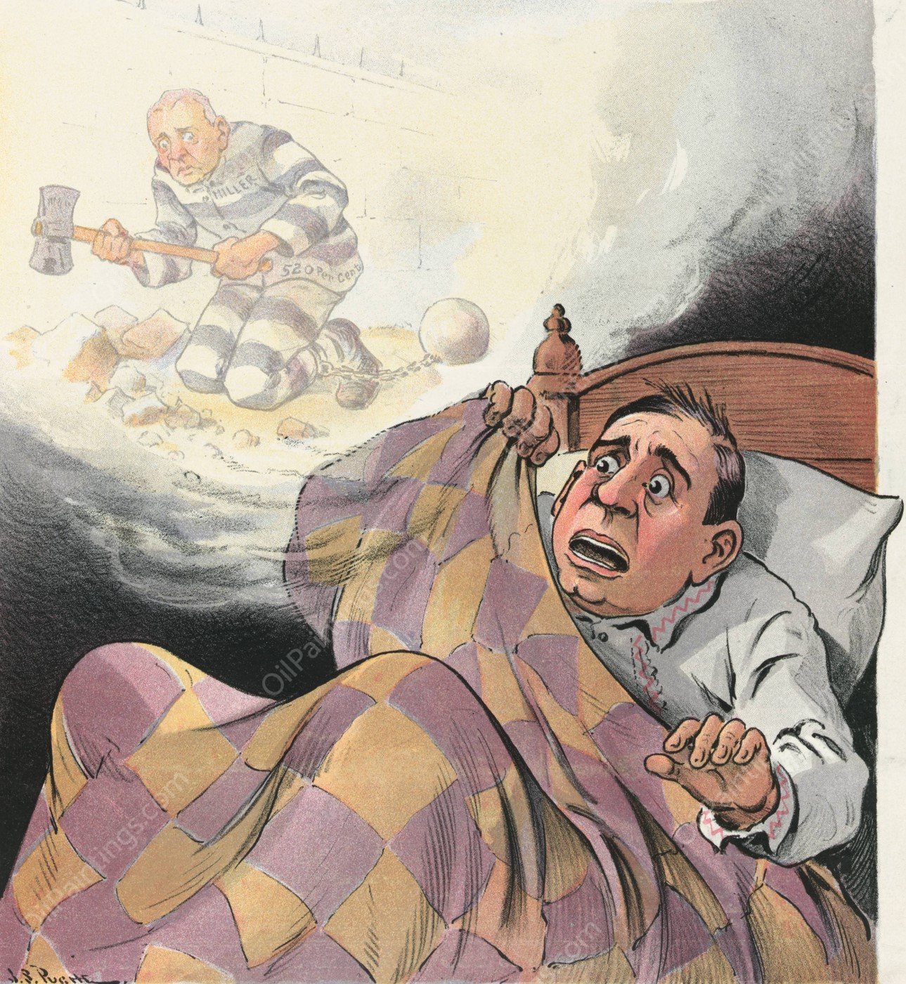 The trust promoter's nightmare  by John Samuel Pughe - Hand-Painted Oil Painting Reproduction