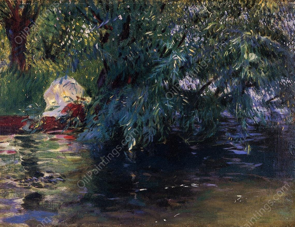 A Backwater, Calcot Mill Near Reading by John Singer Sargent - Hand-Painted Oil Painting Reproduction