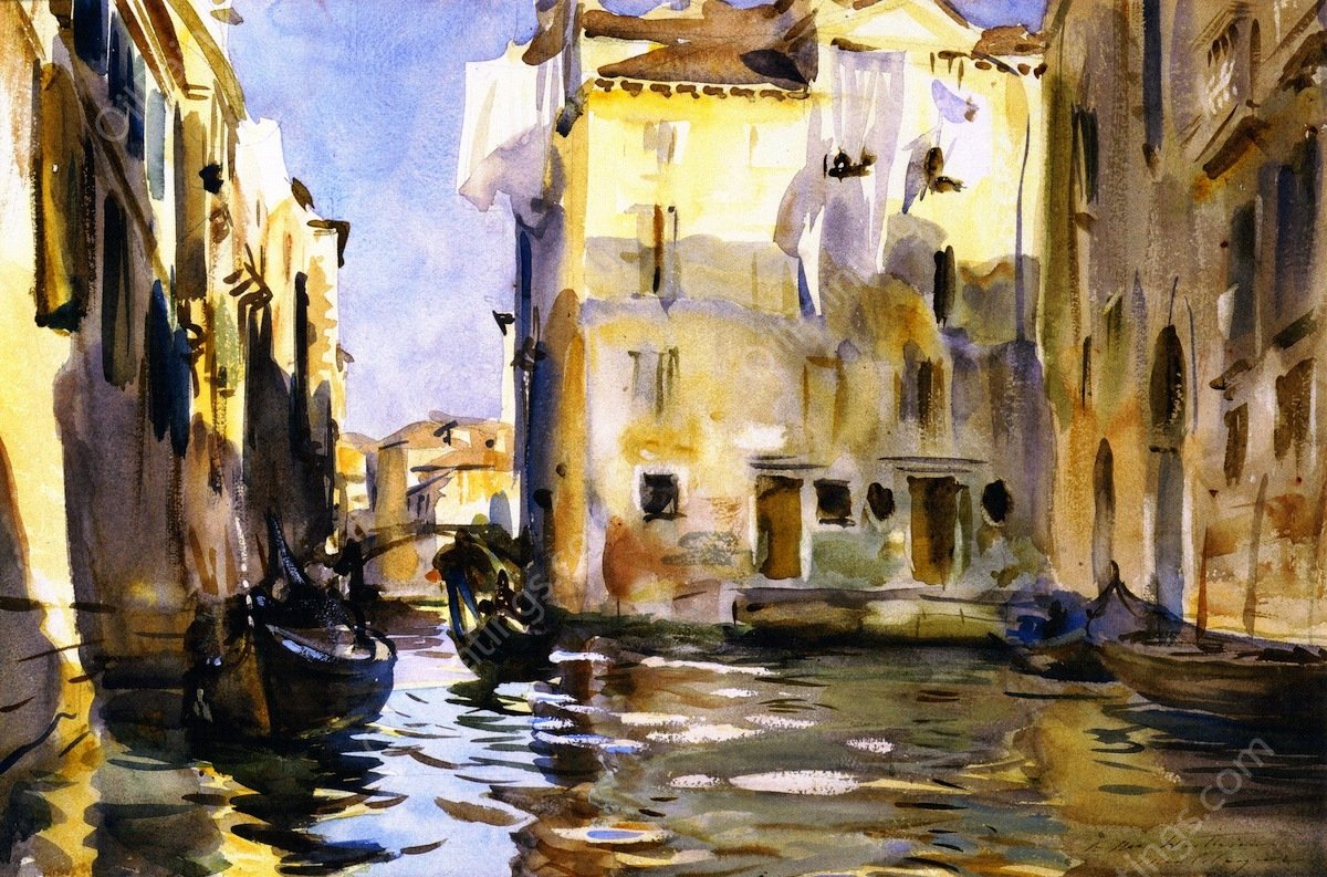 Campiello di Santa Marina by John Singer Sargent - Hand-Painted Oil Painting Reproduction
