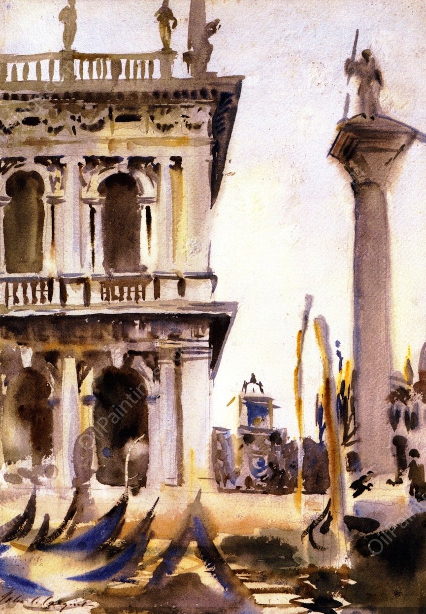 Corner of the Libreria, Venice by John Singer Sargent - Hand-Painted Oil Painting Reproduction