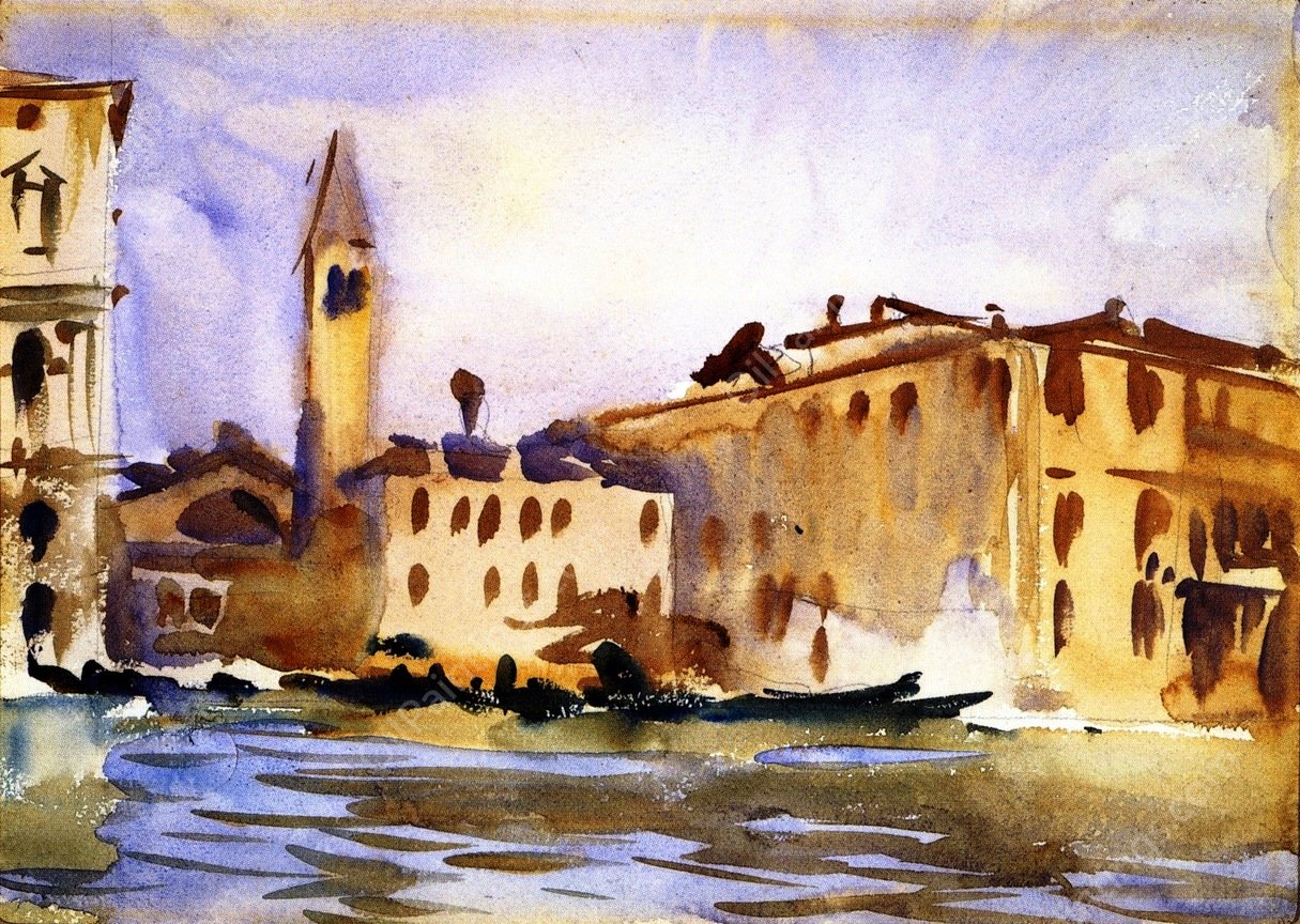 Grand Canal at San Samuele by John Singer Sargent - Hand-Painted Oil Painting Reproduction