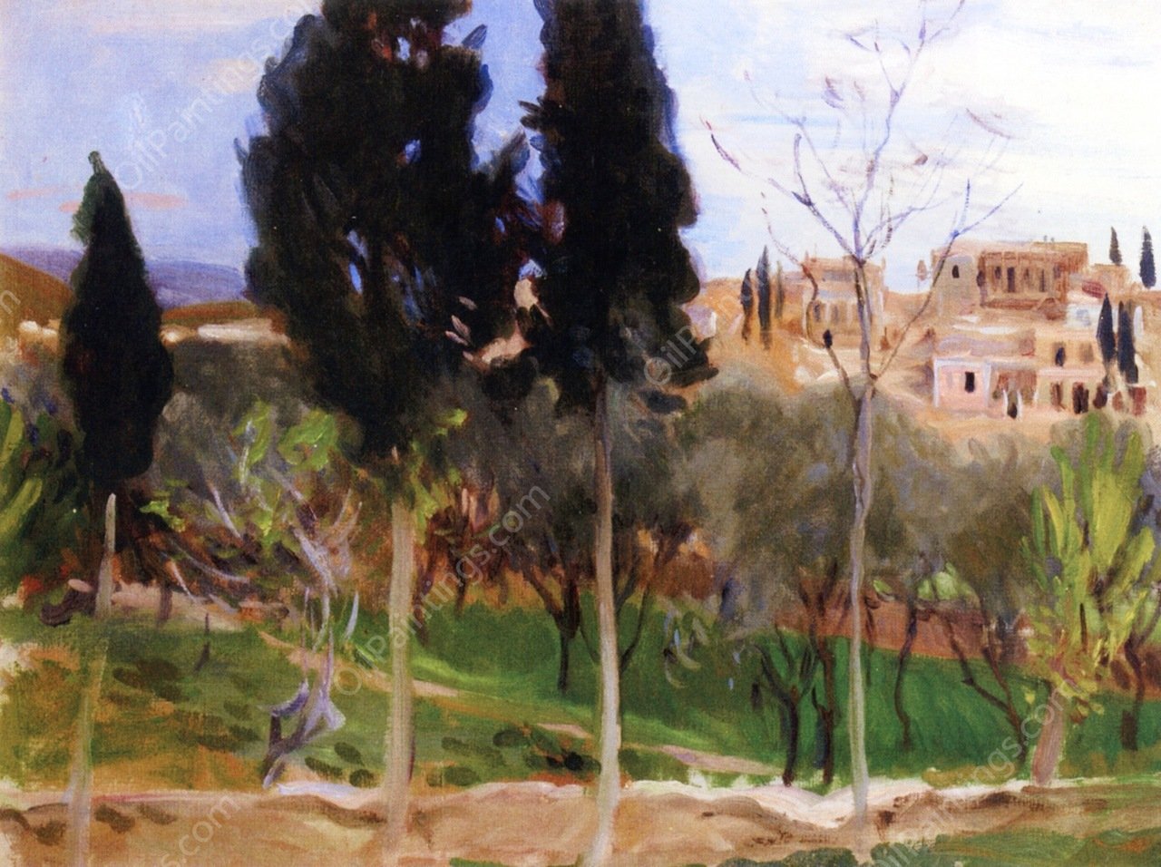 Mediterranean Landscape by John Singer Sargent - Hand-Painted Oil Painting Reproduction