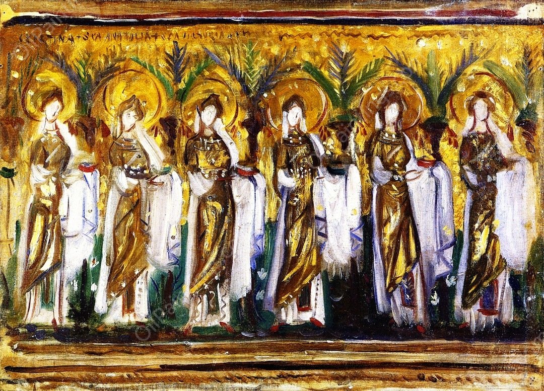 Mosaics in Sant'Apollinare Nuovo by John Singer Sargent - Hand-Painted Oil Painting Reproduction