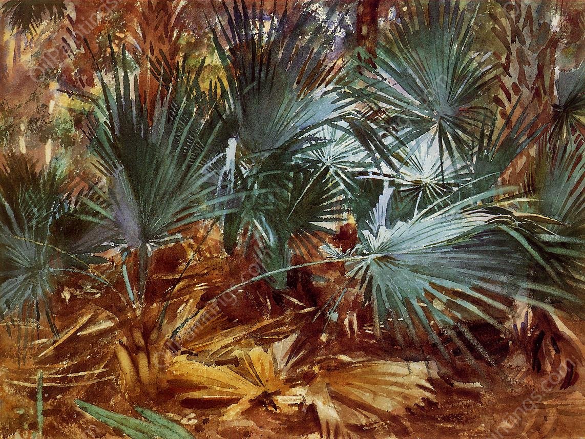 Palmettos by John Singer Sargent - Hand-Painted Oil Painting Reproduction