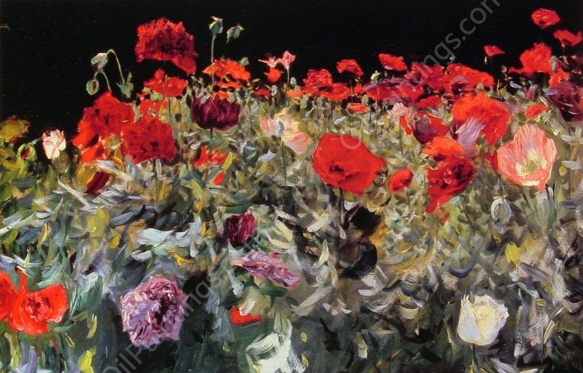 Poppies by John Singer Sargent - Hand-Painted Oil Painting Reproduction