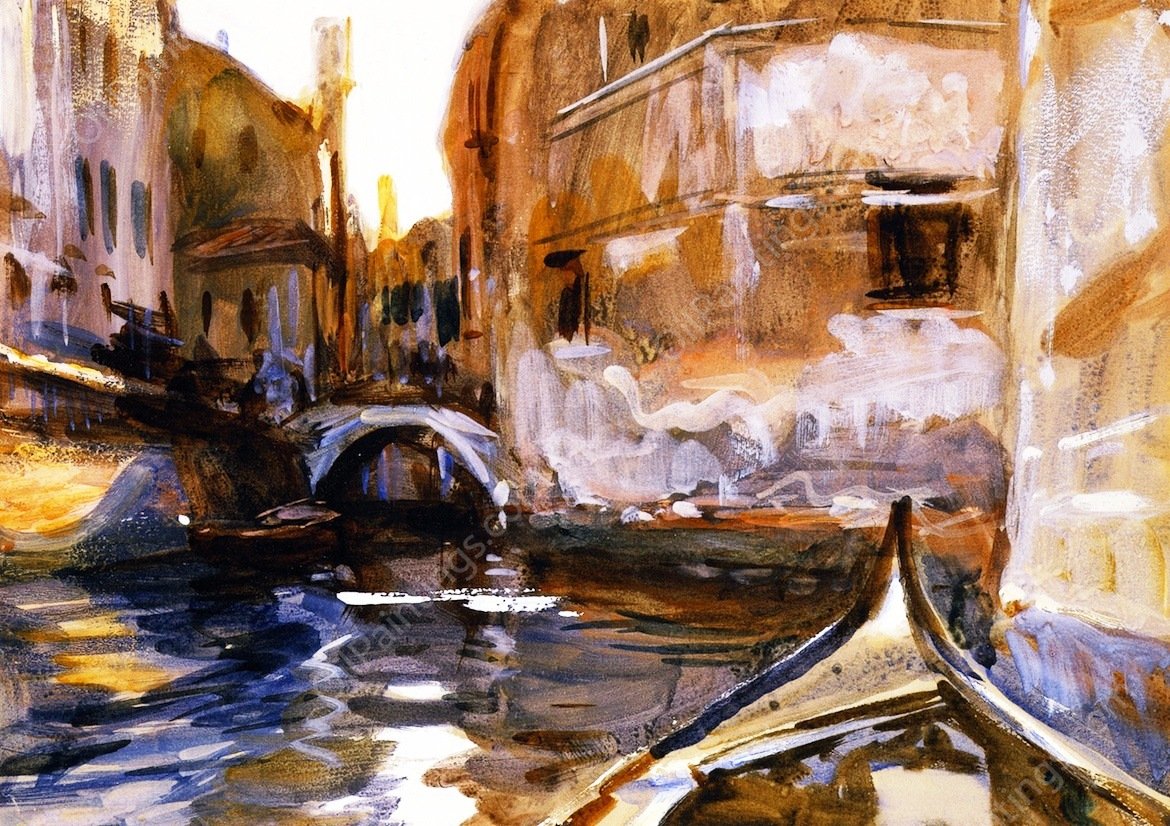 Rio de San Salvatore, Venice by John Singer Sargent - Hand-Painted Oil Painting Reproduction