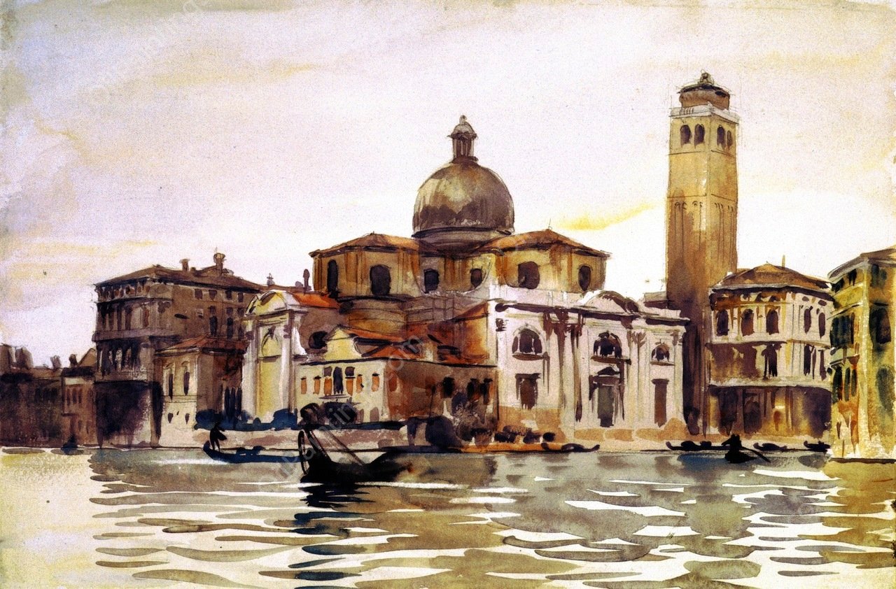 San Geremia and Palazzo Labia by John Singer Sargent - Hand-Painted Oil Painting Reproduction