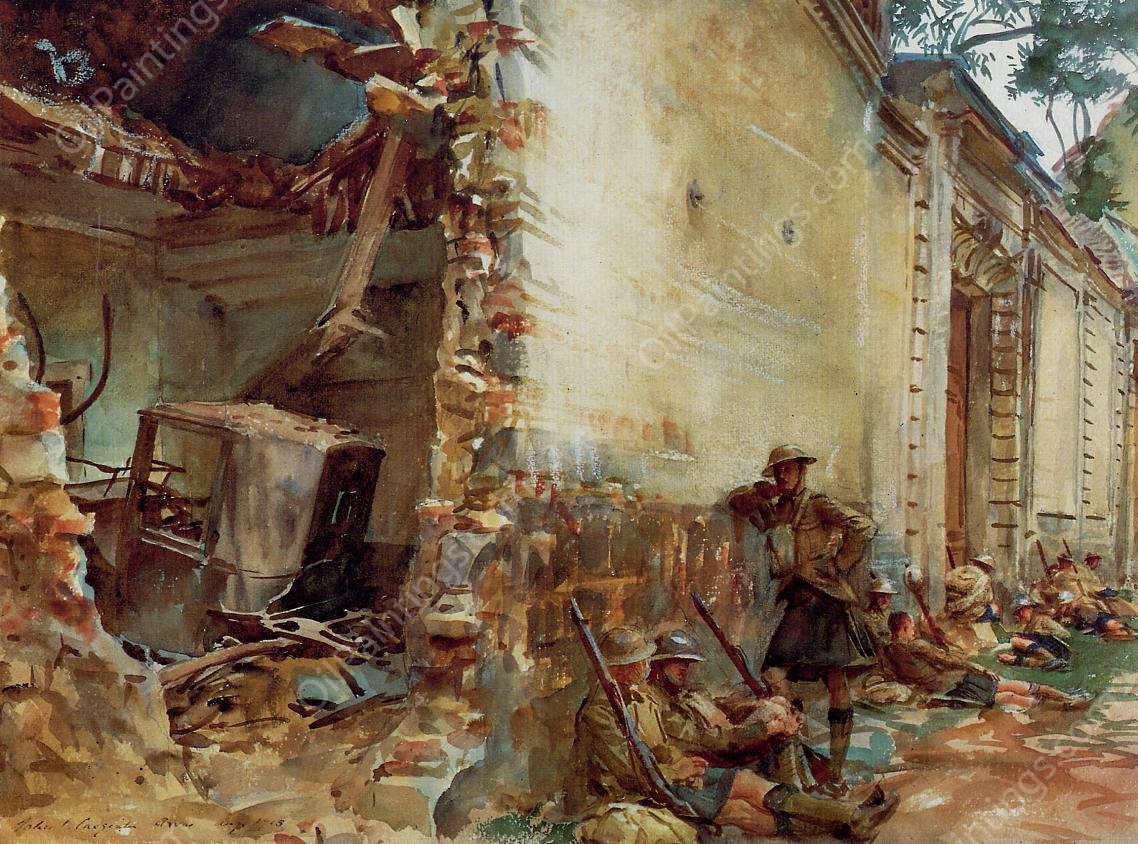 Street in Arras by John Singer Sargent - Hand-Painted Oil Painting Reproduction