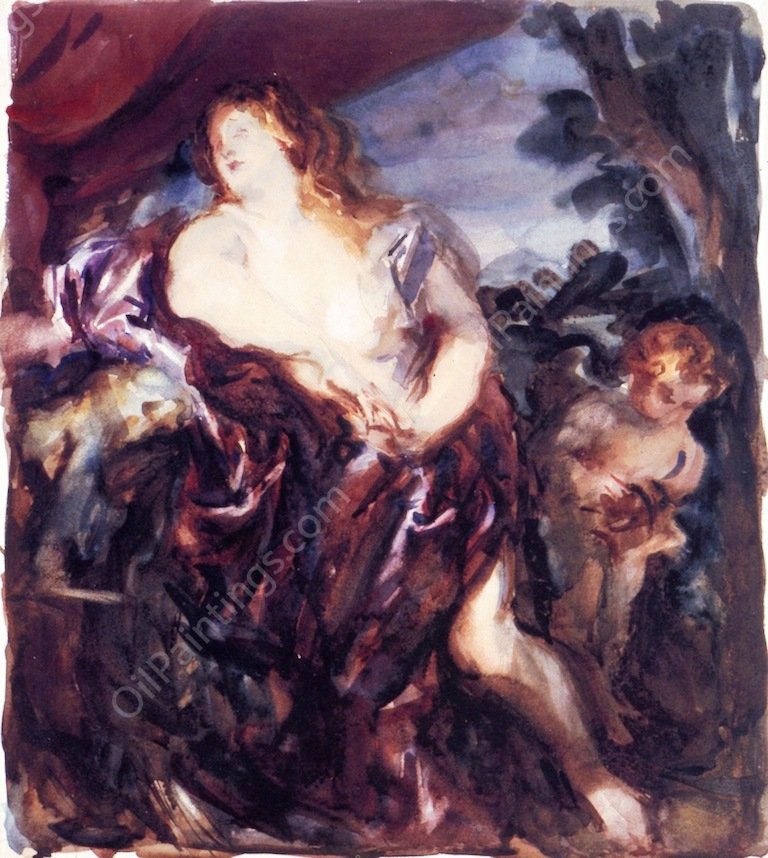 The Penitent Magdalene after Van Dyck by John Singer Sargent - Hand-Painted Oil Painting Reproduction