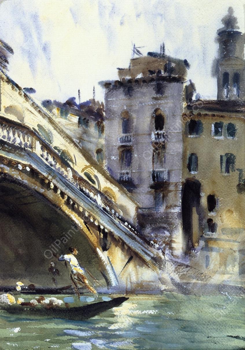 The Rialto: Venice II by John Singer Sargent - Hand-Painted Oil Painting Reproduction