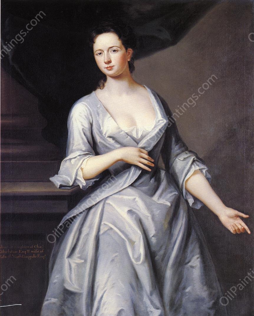 Mrs. Edward Nightingale by John Smibert - Hand-Painted Oil Painting Reproduction
