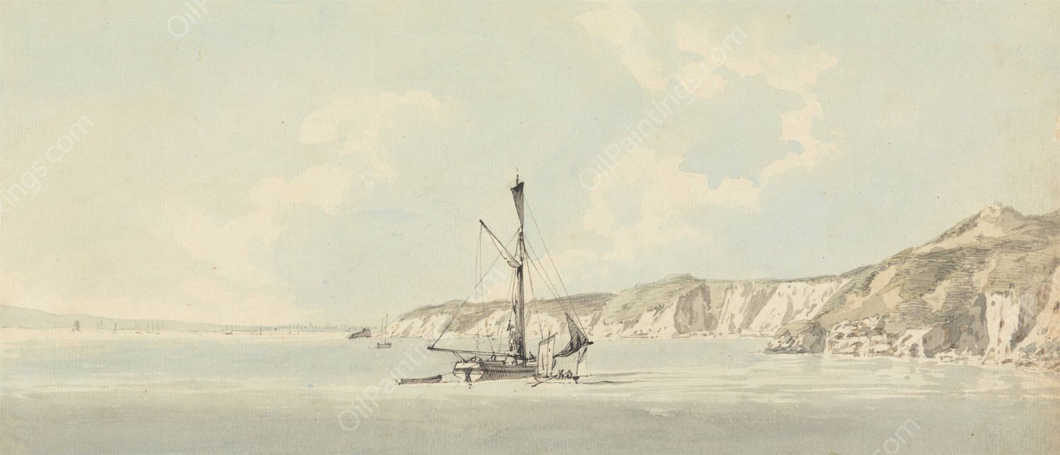 Southampton Water by John Thomas Serres - Hand-Painted Oil Painting Reproduction