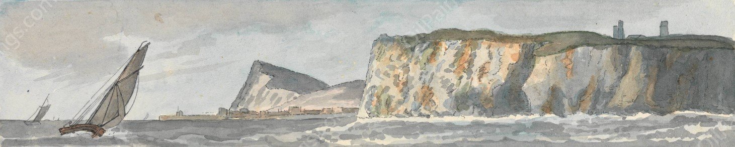 The South Foreland and Shakespeare's Cliff by John Thomas Serres - Hand-Painted Oil Painting Reproduction