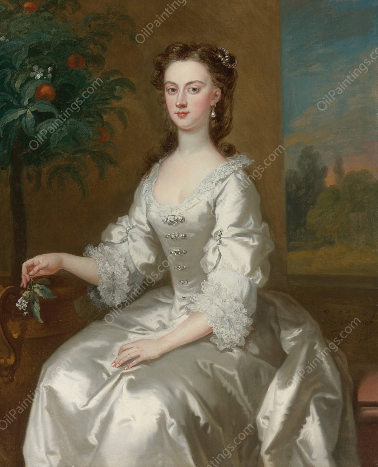 Mary, Countess Of Delorain  by John Vanderbank - Hand-Painted Oil Painting Reproduction