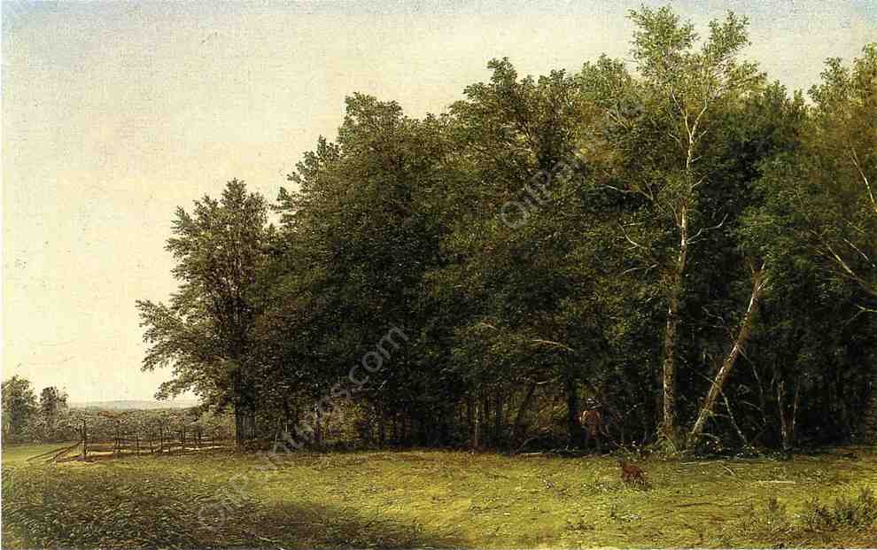 Landscape with Hunter by John W Casilear - Hand-Painted Oil Painting Reproduction