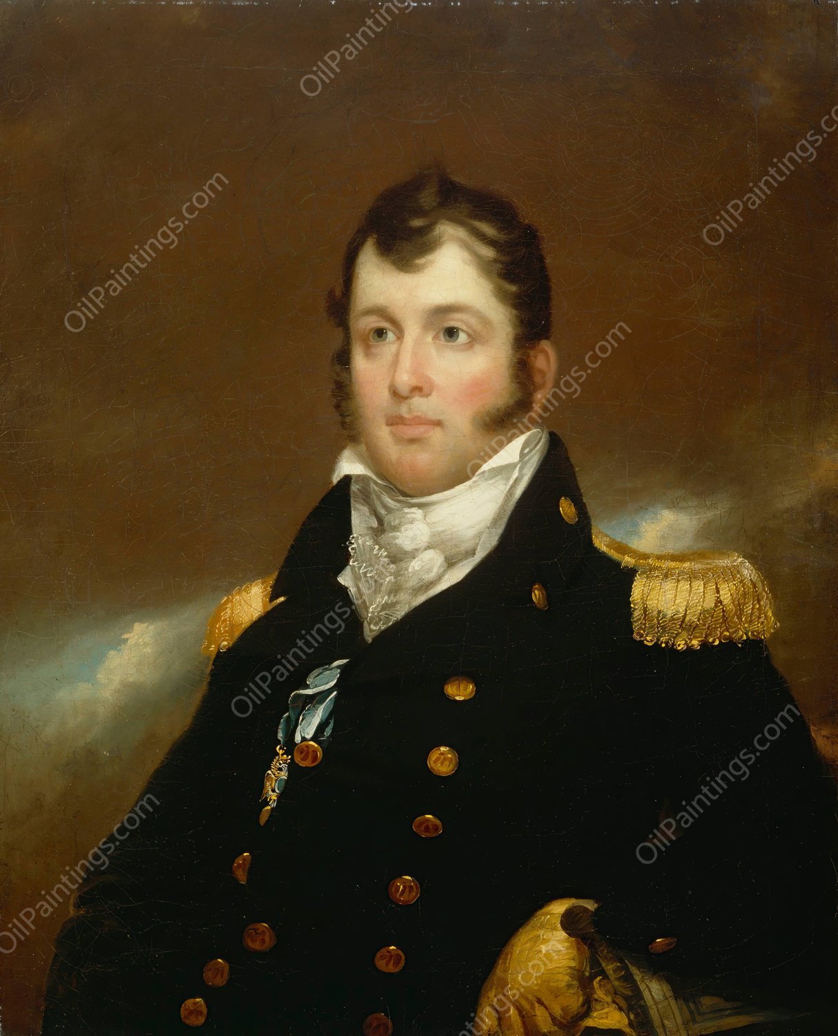 Commodore Oliver Hazard Perry  by John Wesley Jarvis - Hand-Painted Oil Painting Reproduction