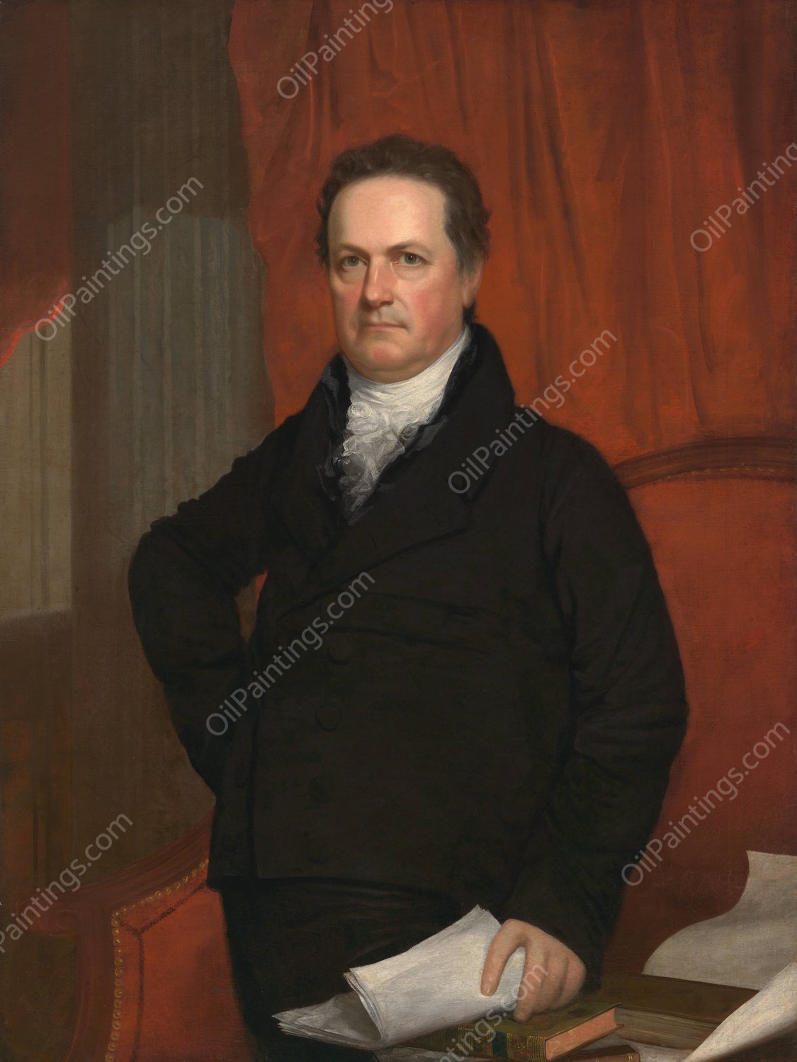 DeWitt Clinton  by John Wesley Jarvis - Hand-Painted Oil Painting Reproduction
