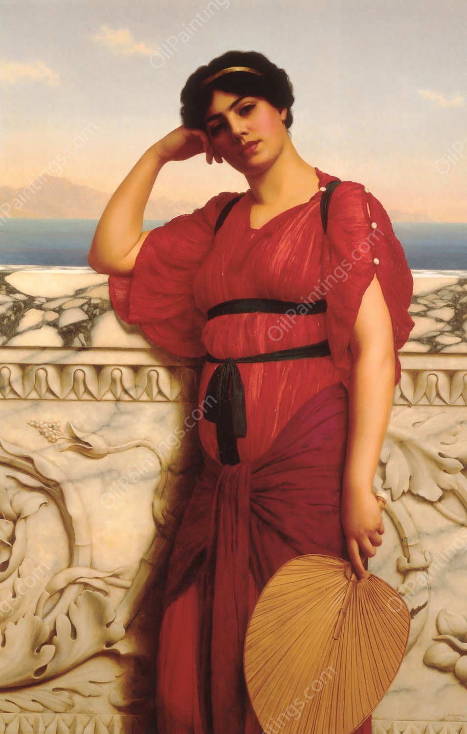 A Classical Lady by John William Godward - Hand-Painted Oil Painting Reproduction
