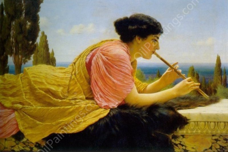 A Melody by John William Godward - Hand-Painted Oil Painting Reproduction