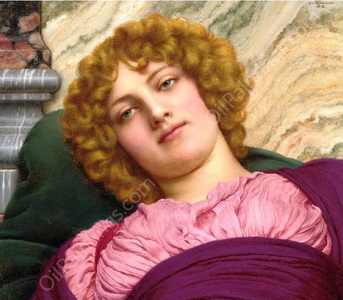 Myrhinna by John William Godward - Hand-Painted Oil Painting Reproduction