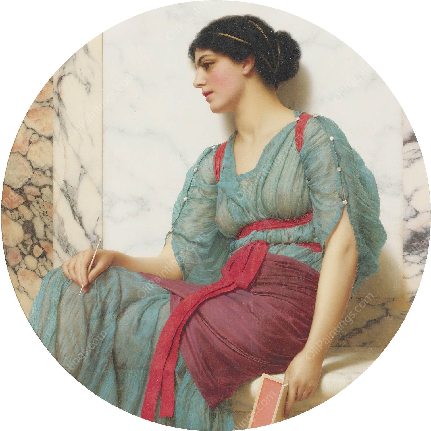 The Love Letter  by John William Godward - Hand-Painted Oil Painting Reproduction