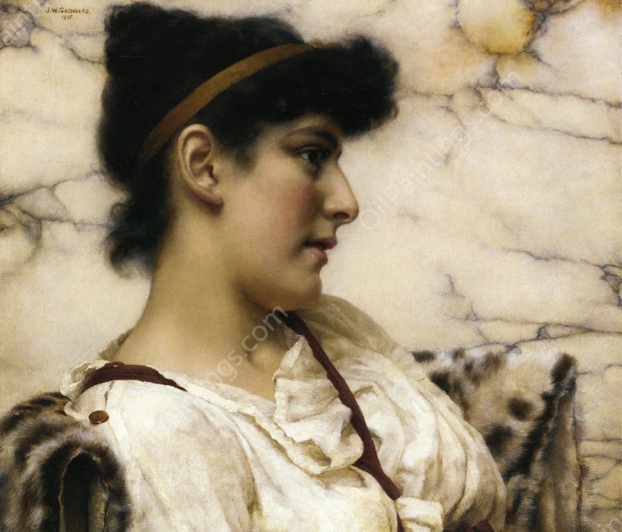 The Siesta by John William Godward - Hand-Painted Oil Painting Reproduction