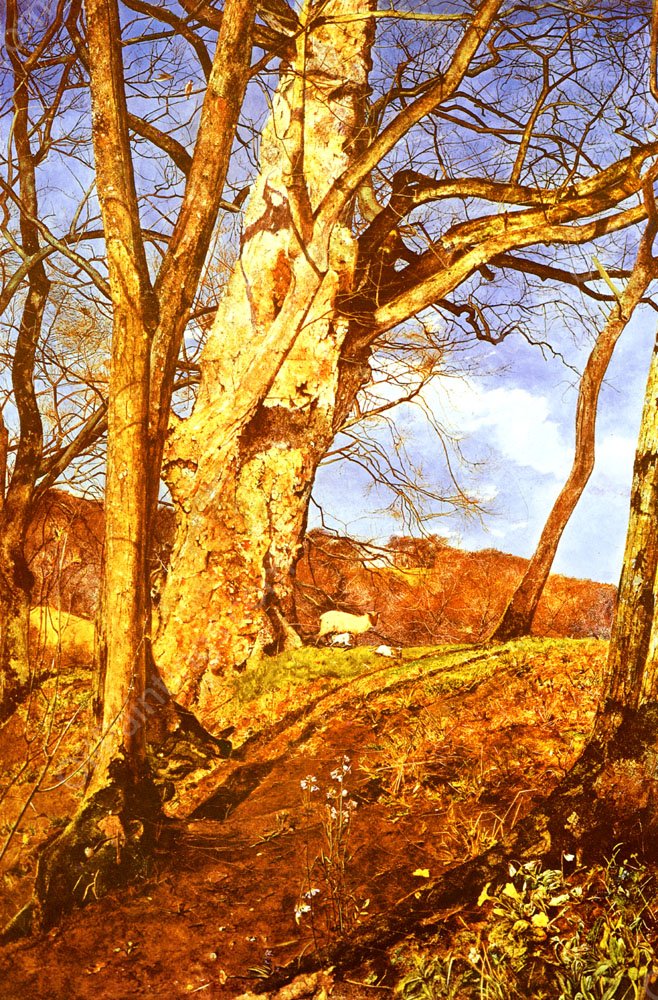A Study In March In Early Spring by John William Inchbold - Hand-Painted Oil Painting Reproduction