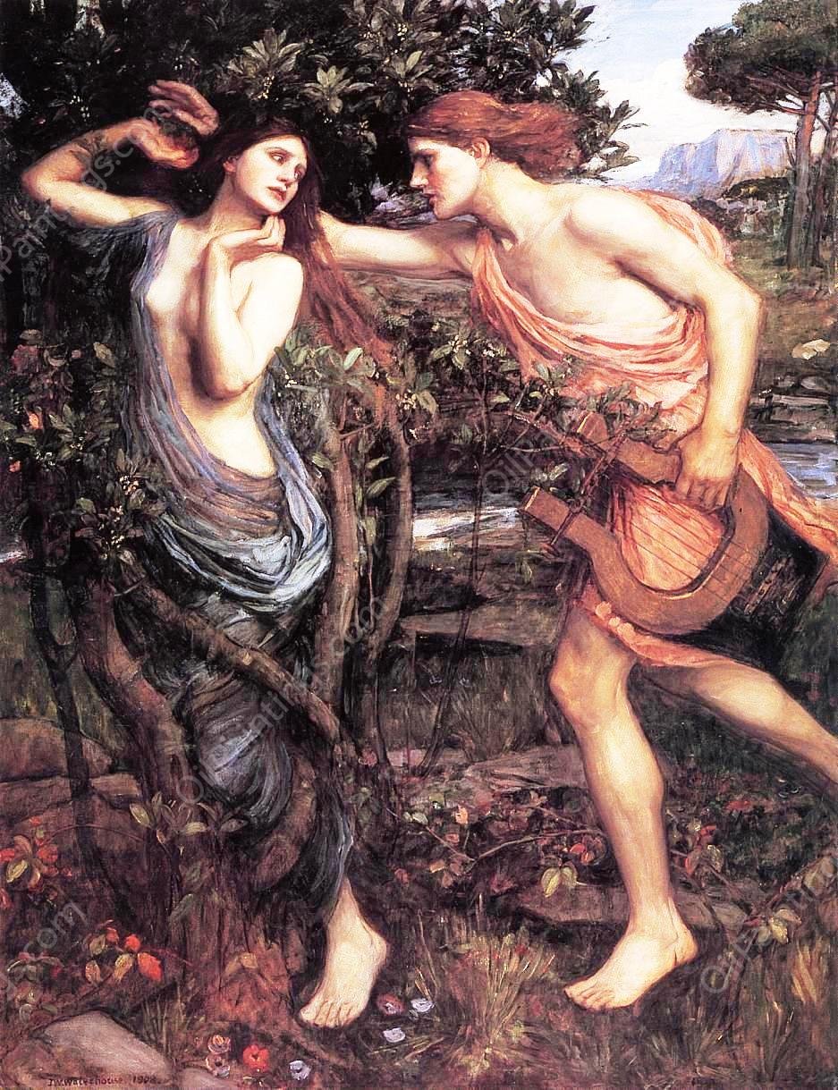 Apollo and Daphne by John William Waterhouse - Hand-Painted Oil Painting Reproduction