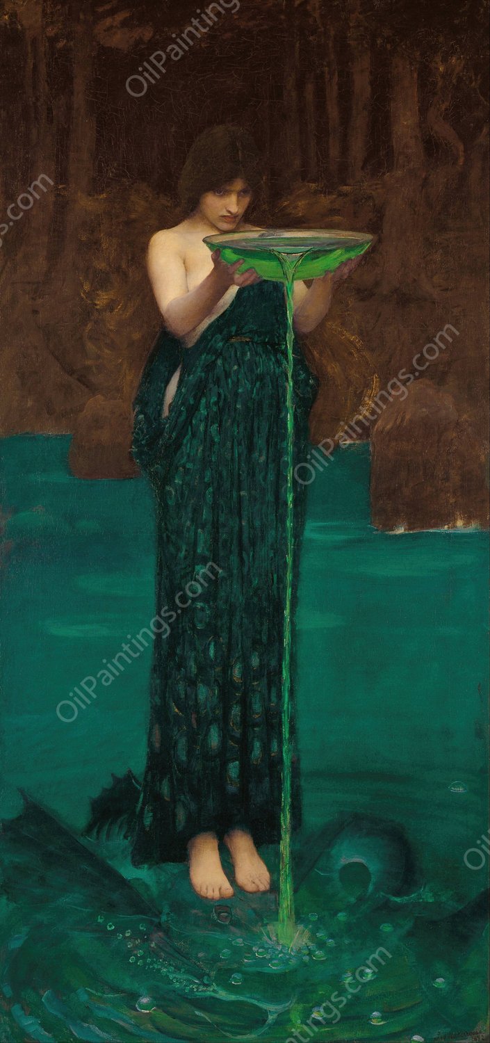 Circe Invidiosa  by John William Waterhouse - Hand-Painted Oil Painting Reproduction