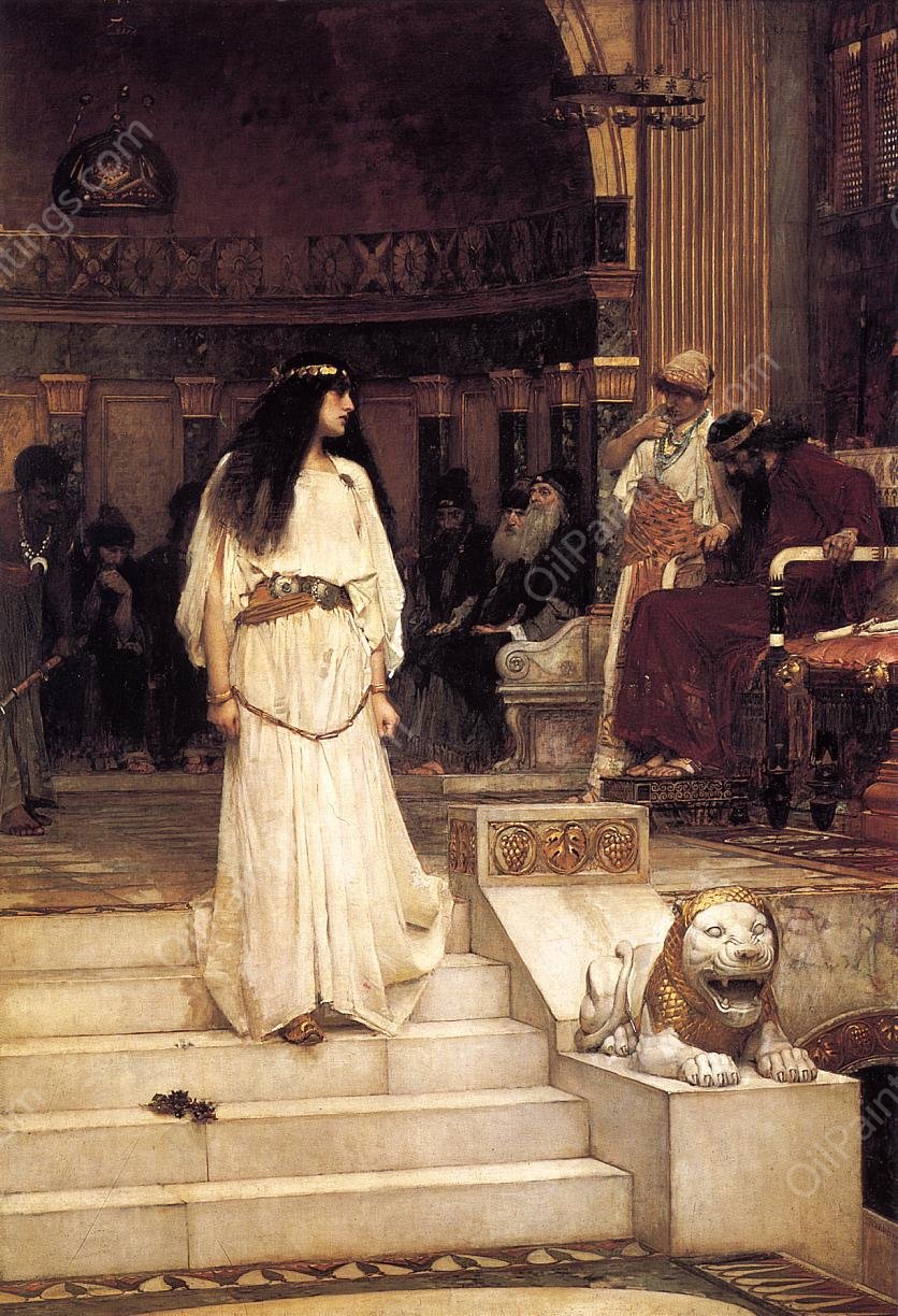 Mariamne Leaving the Judgement Seat of Herod by John William Waterhouse - Hand-Painted Oil Painting Reproduction
