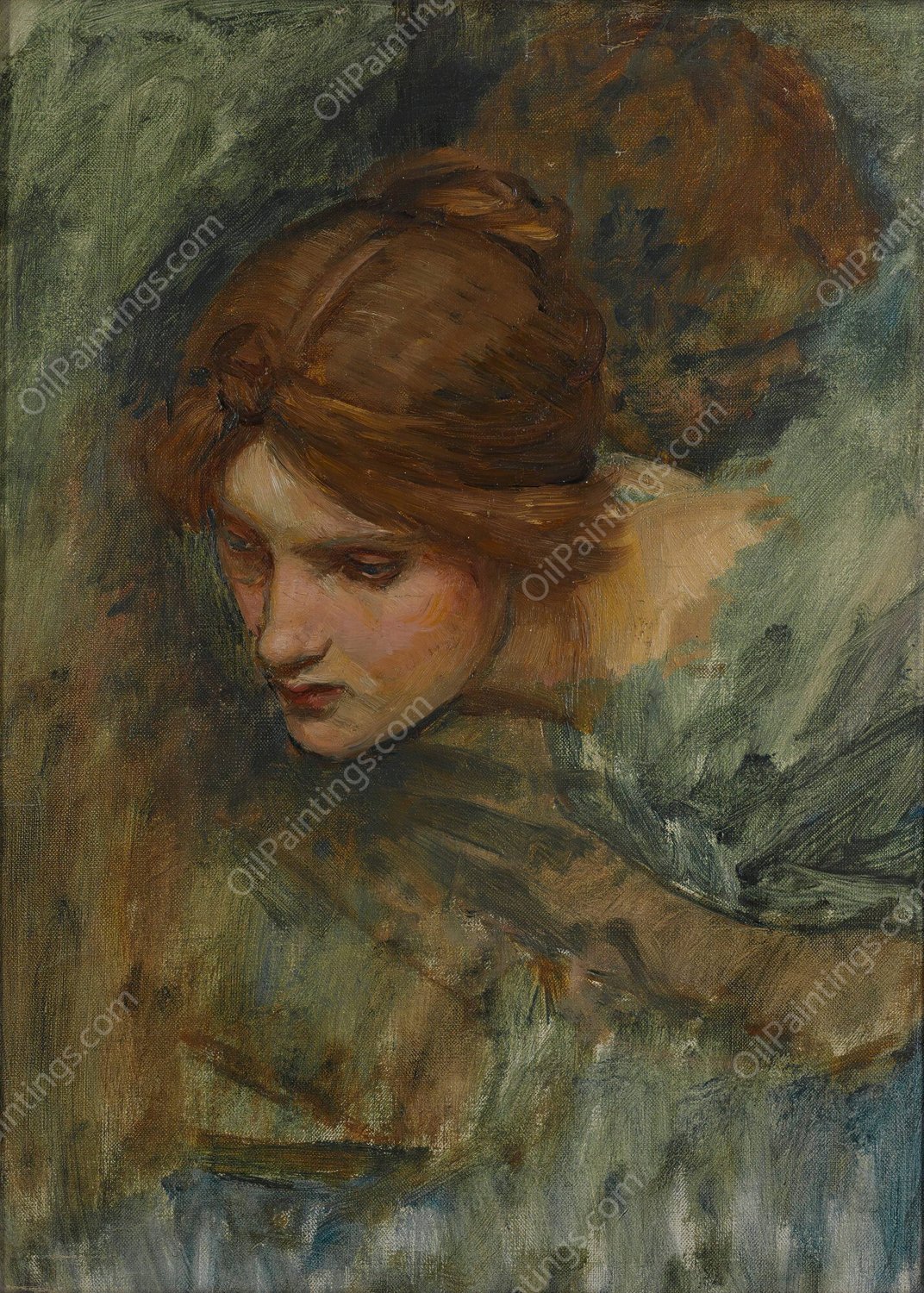 Study For The Head Of Venus In The Awakening Of Adonis by John William Waterhouse - Hand-Painted Oil Painting Reproduction