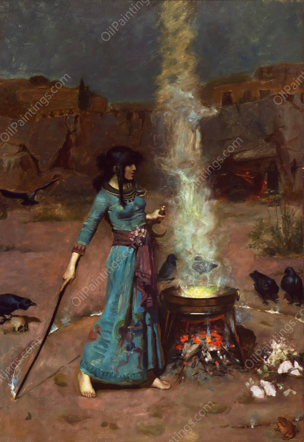 The Magic Circle by John William Waterhouse - Hand-Painted Oil Painting Reproduction