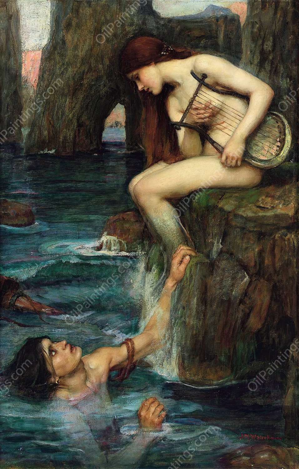 The Siren by John William Waterhouse - Hand-Painted Oil Painting Reproduction