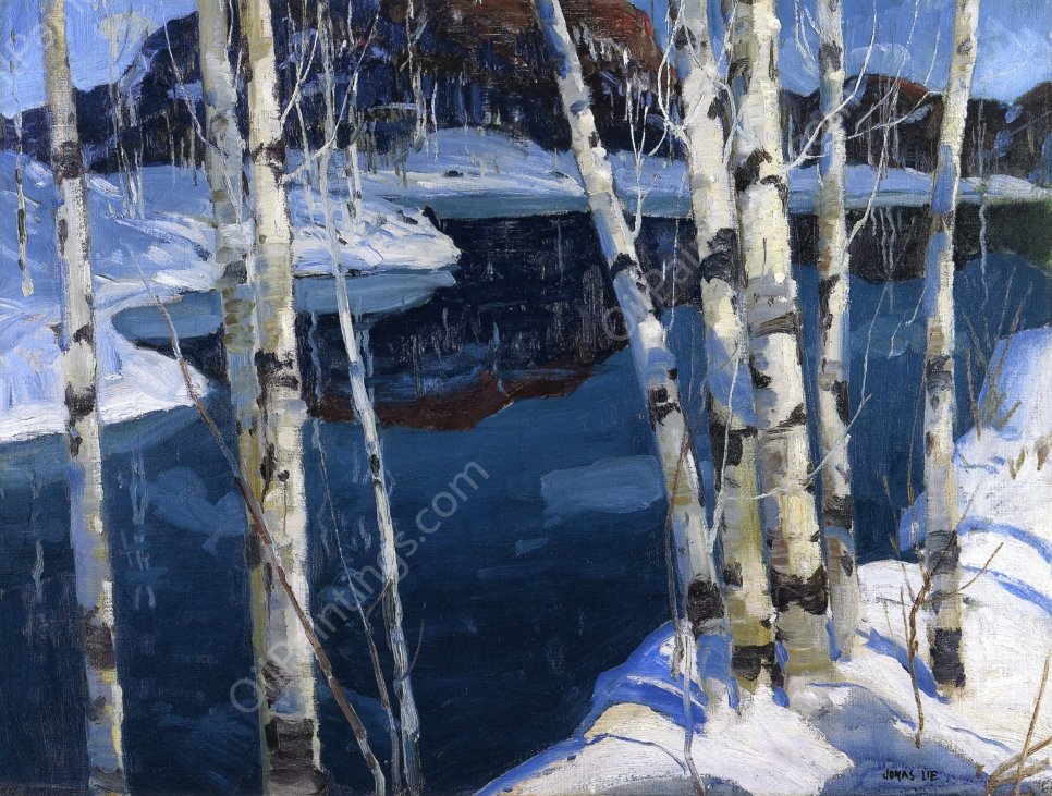 Winter Blue by Jonas Lie - Hand-Painted Oil Painting Reproduction